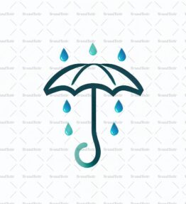 Abstrakte Regentropfen und Regenschirm